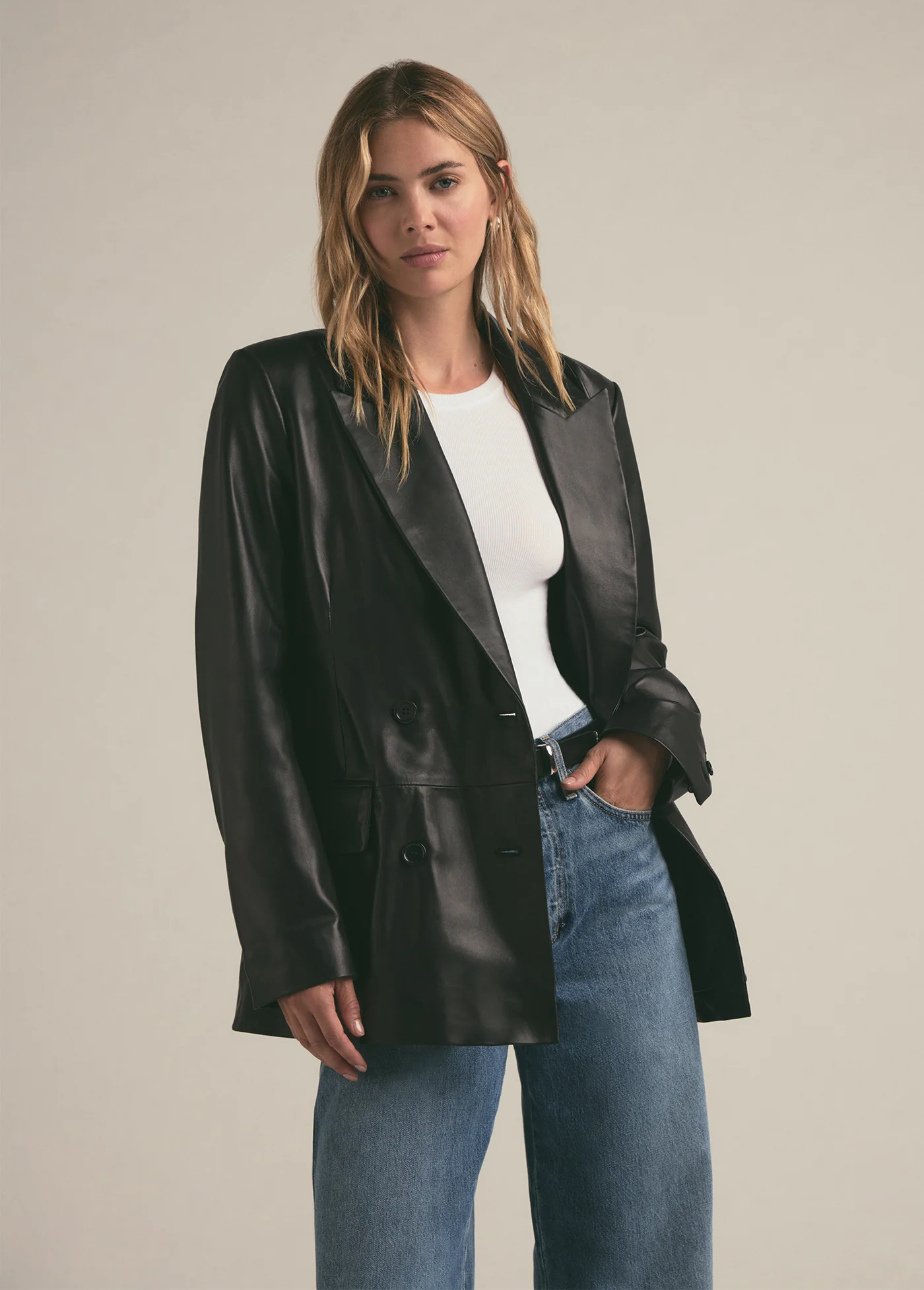THE AGNES LEATHER BLAZER - Image 5