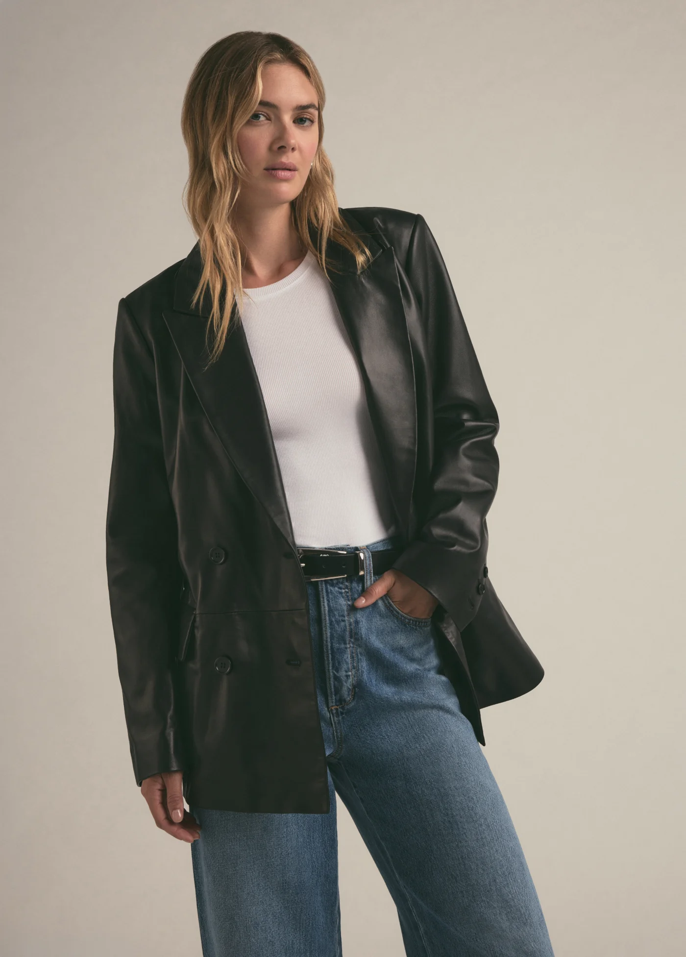 THE AGNES LEATHER BLAZER - Image 6