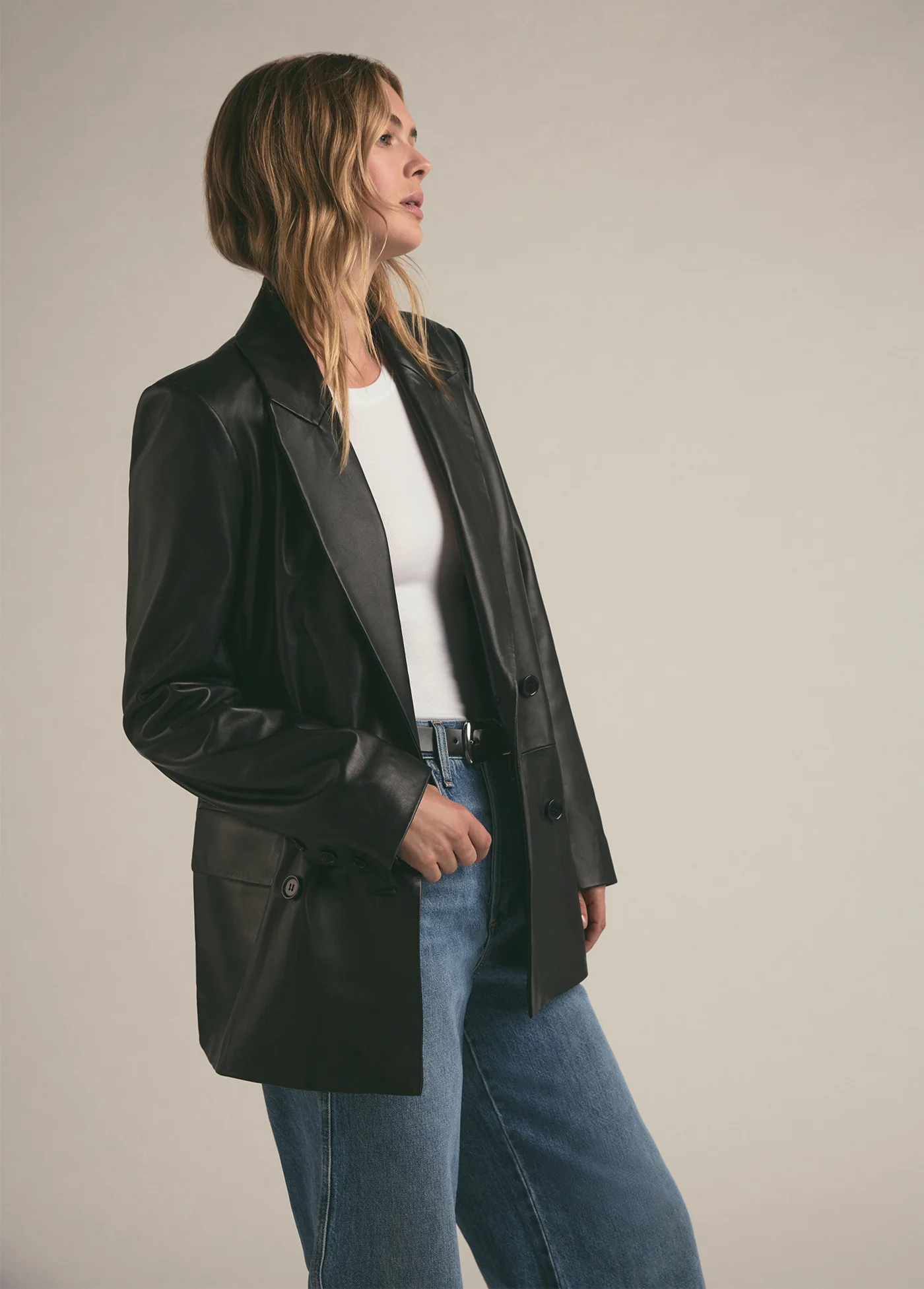 THE AGNES LEATHER BLAZER - Image 7