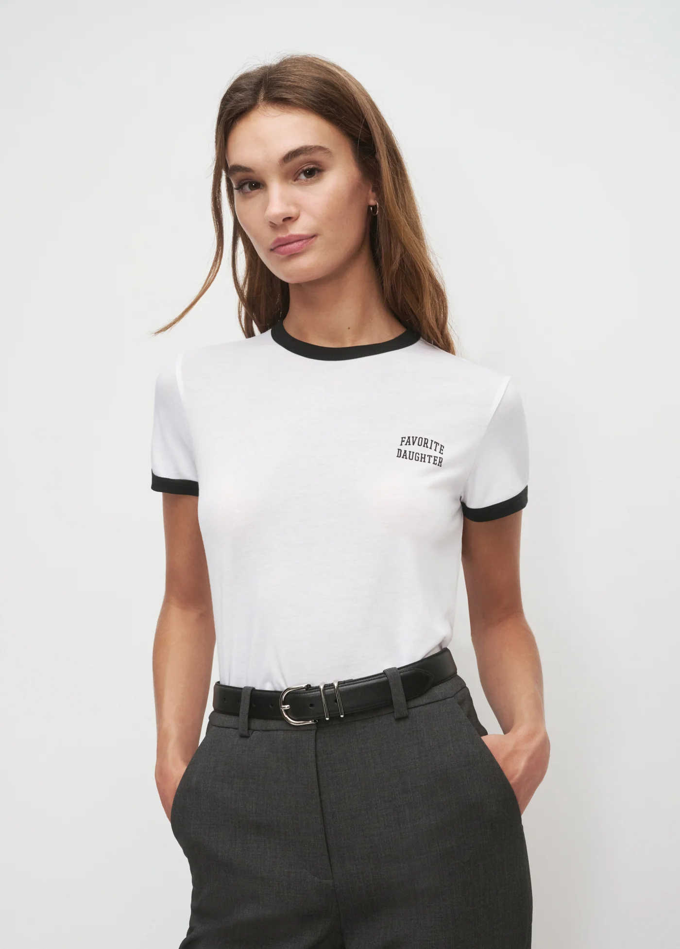 THE CROPPED FAVORITE DAUGHTER RINGER TEE