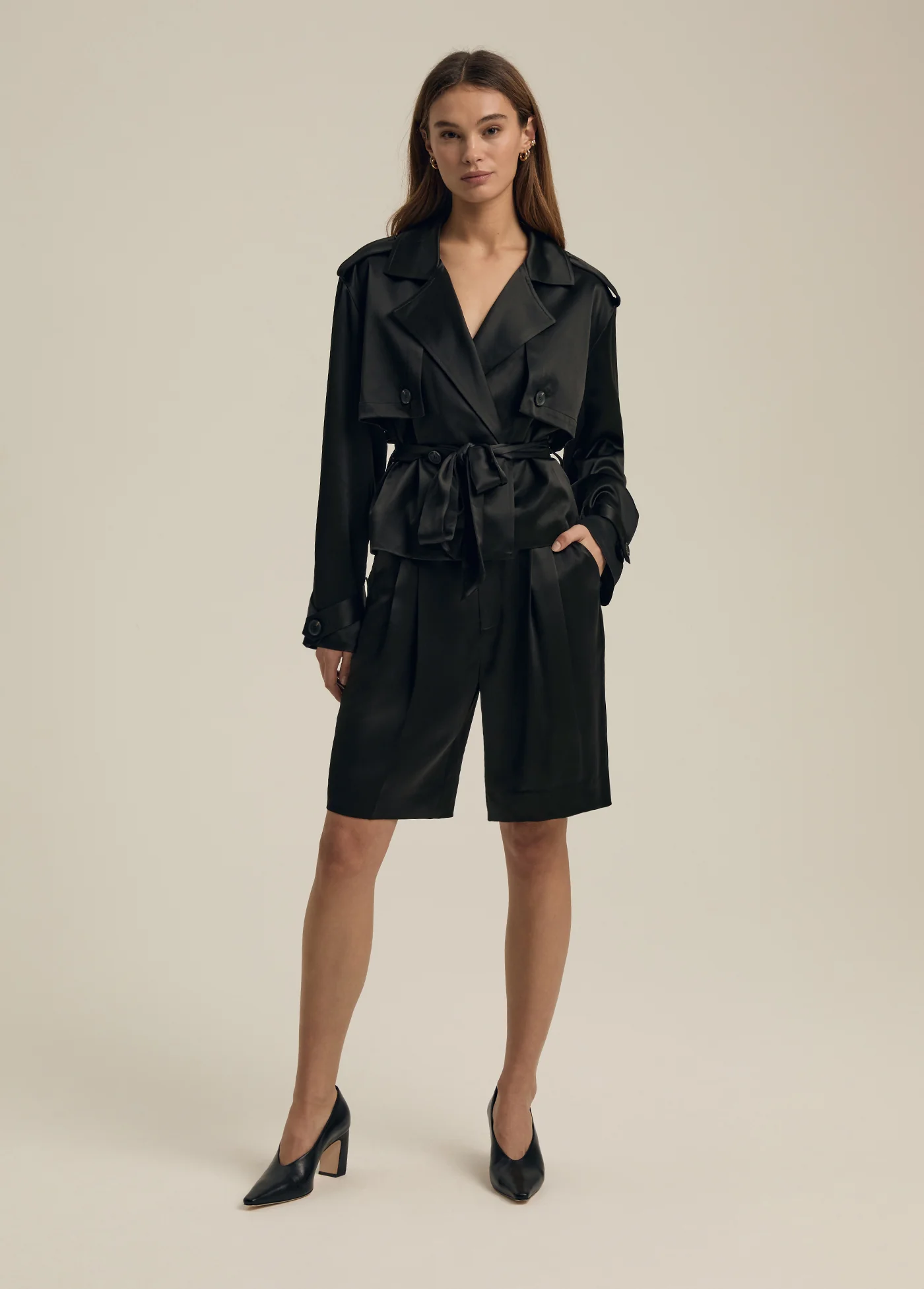 THE CROPPED SATIN CHARLES TRENCH - Image 2