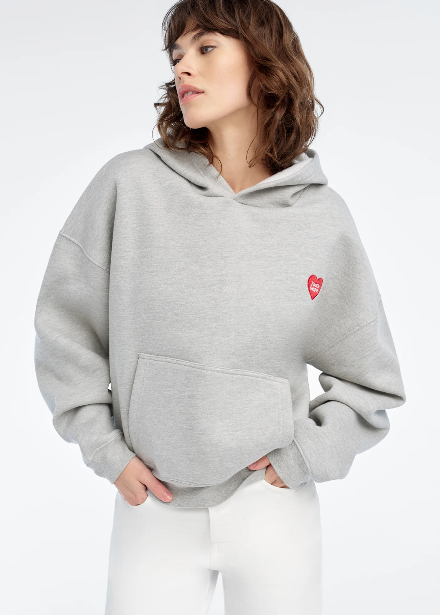 THE FAVORITE DAUGHTER HEART EMBROIDERED HOODIE