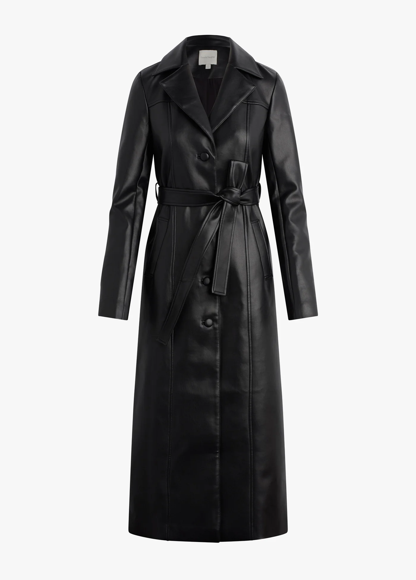 VEGAN LEATHER BELTED COAT - Image 7